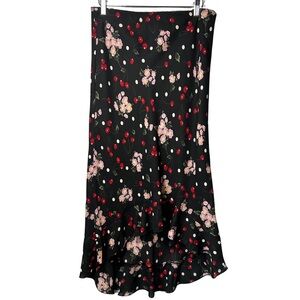 VTG XOXO Cherry Blossom Maxi High-Low Skirt Feminine Cottagecore Romantic Sz S/M